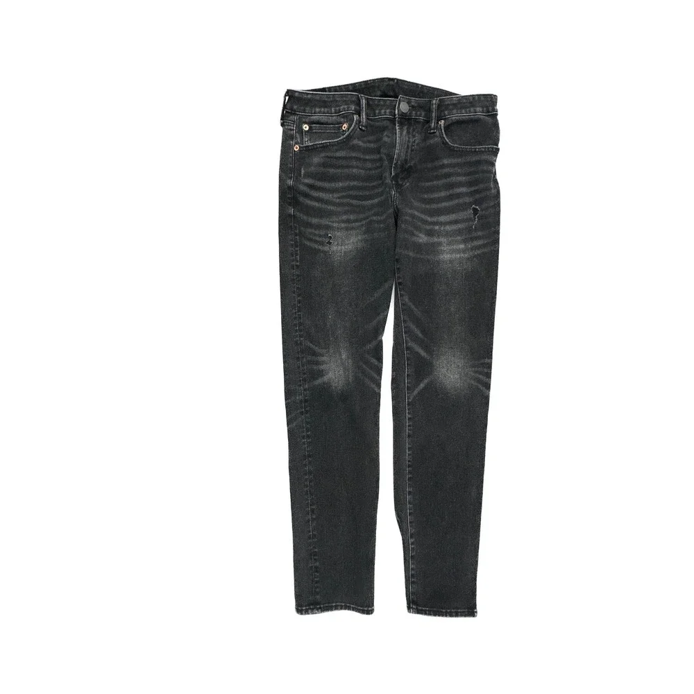 American Eagle Mens Athletic Skinny Jeans Black Distressed 32x32 21292